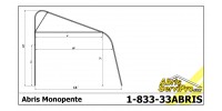 Abri d'auto Monopente 10’ 6'' X 24'